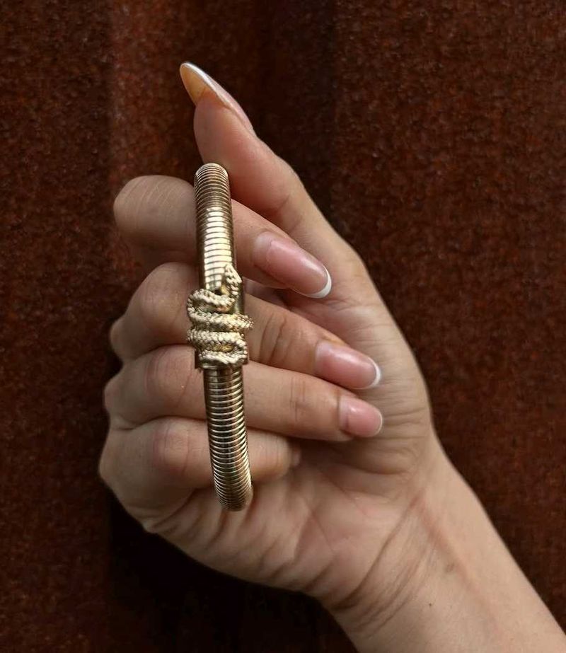 Unique Snake Charm Bangle Bracelet