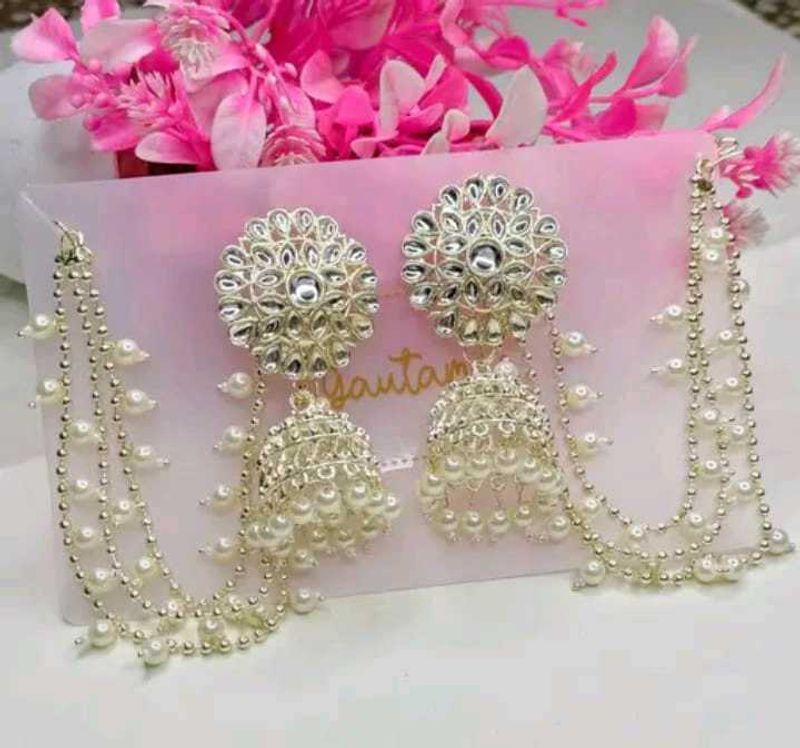 bahubali White stylish Jhumkas...