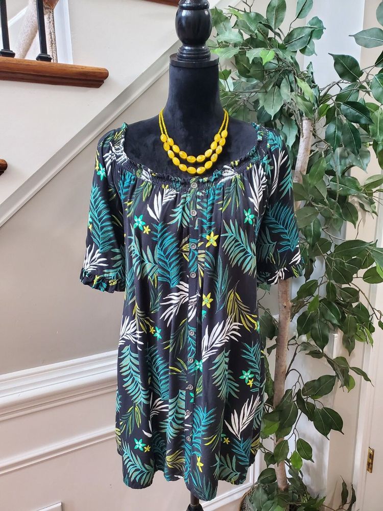 Tropical Print Off-Shoulder Top