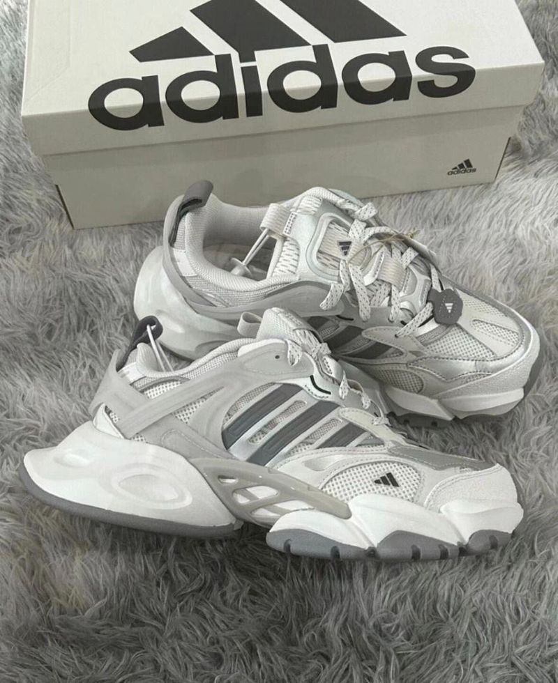 Adidas White &amp; Grey Chunky Sneakers
