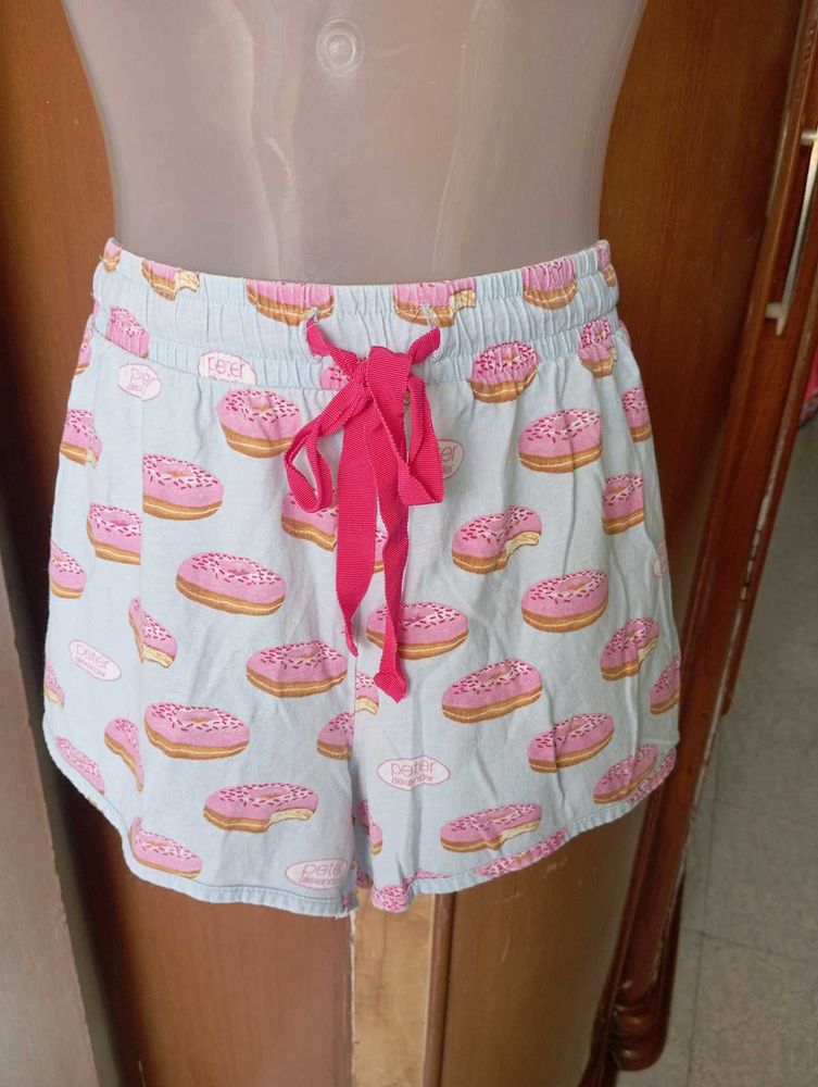 Cute Donut Print Pajama Shorts