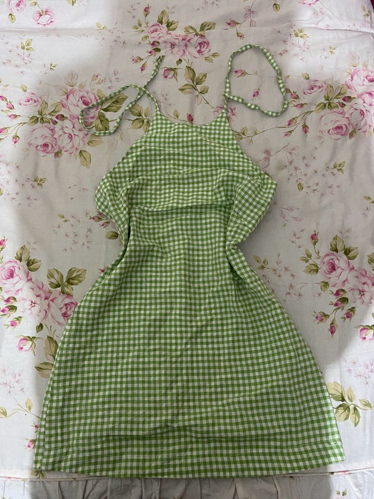 Green Gingham Summer Dress