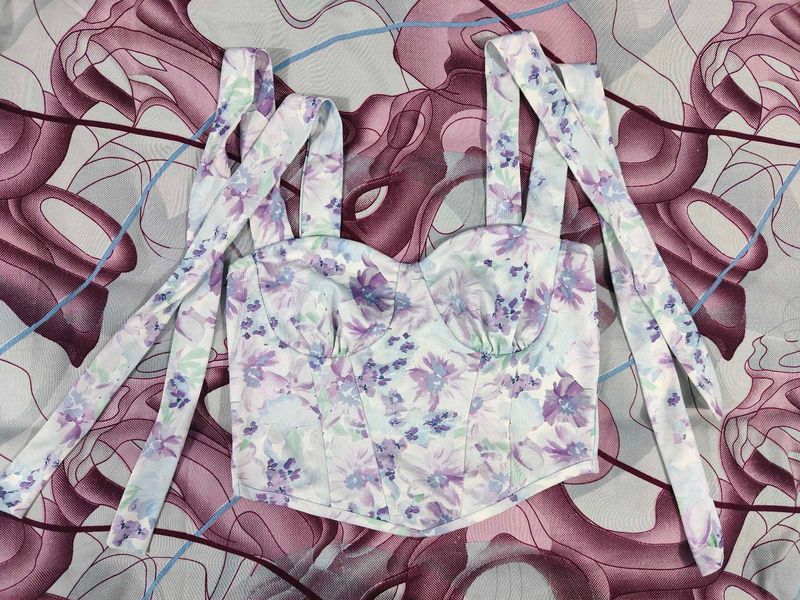 Floral Print Corset Top