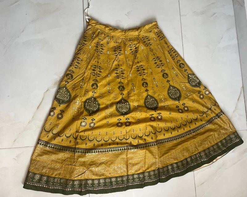 Yellow Green Ethnic Skirt