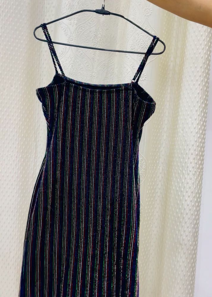 Sparkly Striped Slip Dress