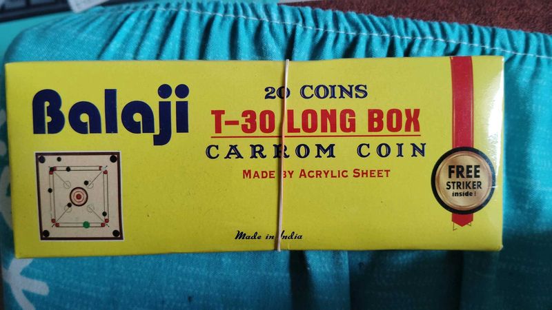 Vintage Games Balaji T-30 Long Box Carrom Coins