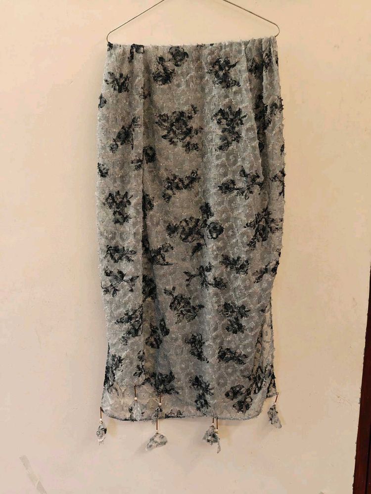 Light blue Floral Dupatta