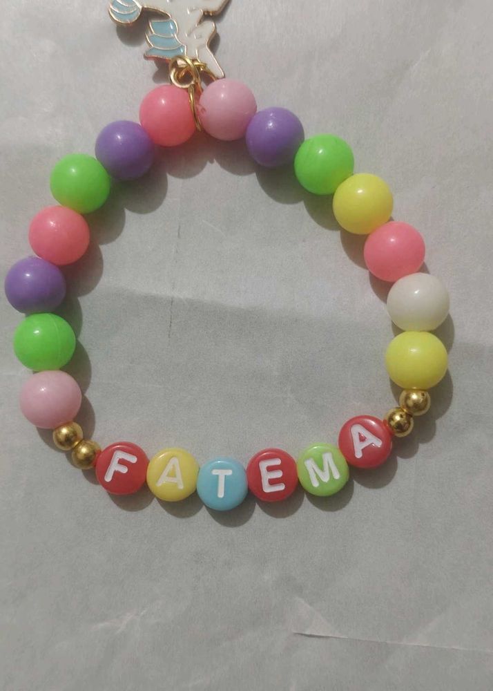 Personalized Beaded Bracelet with Charm