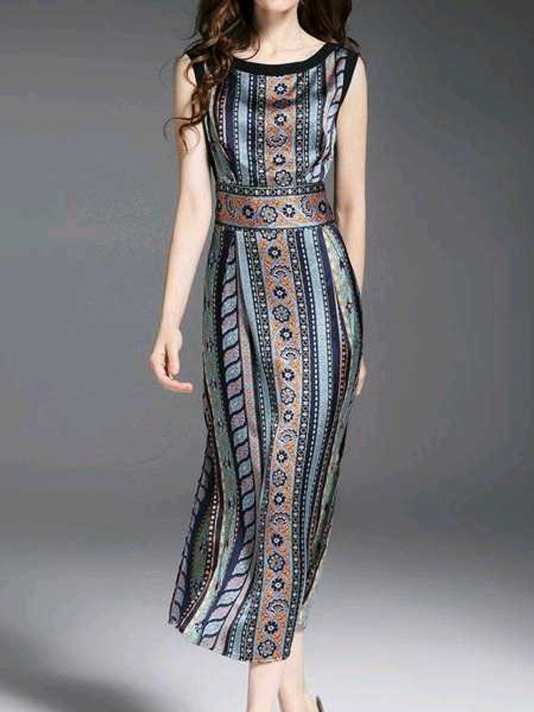 Boho Style Sleeveless Maxi Dress✨️