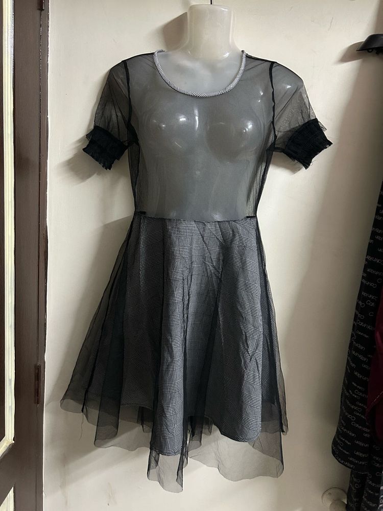 Sheer Overlay Dress