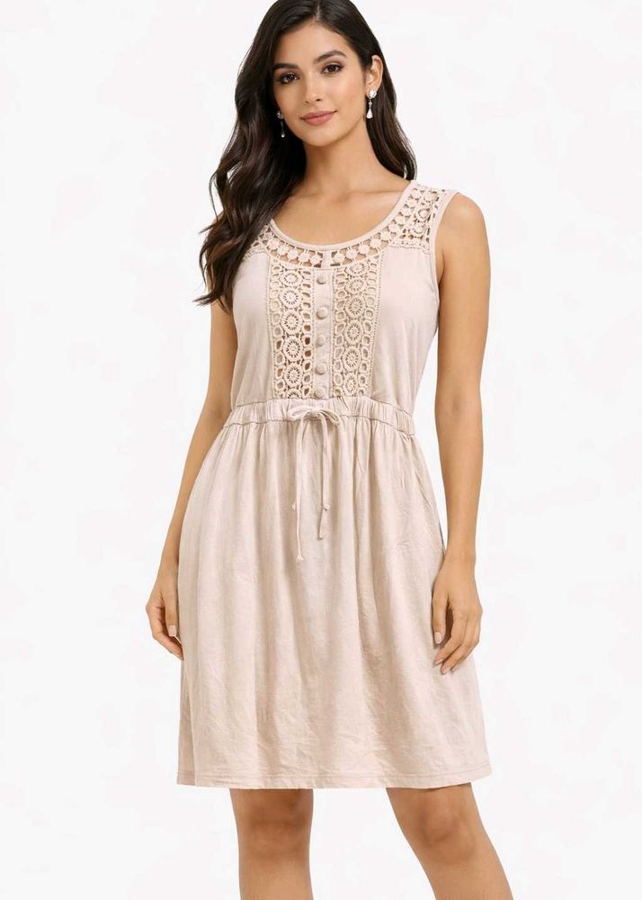 BEIGE COLOR DRESS