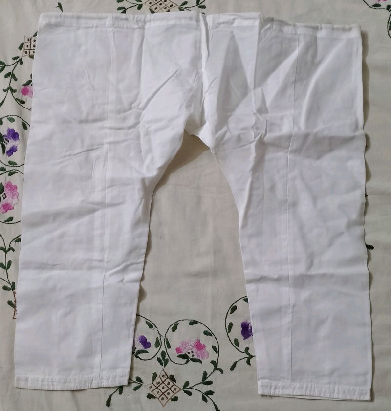 White Cotton Pajama Pants