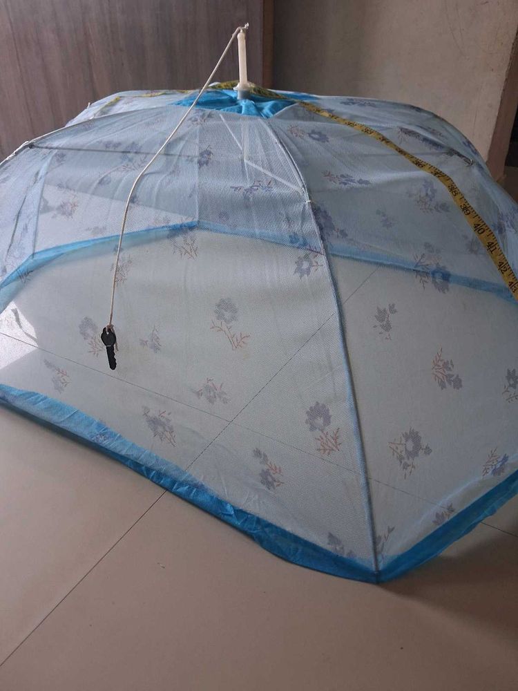 baby Mosquito Net with Blue Floral Print