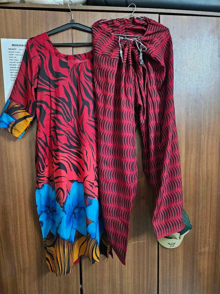 Cotton Kurti Set With Lining