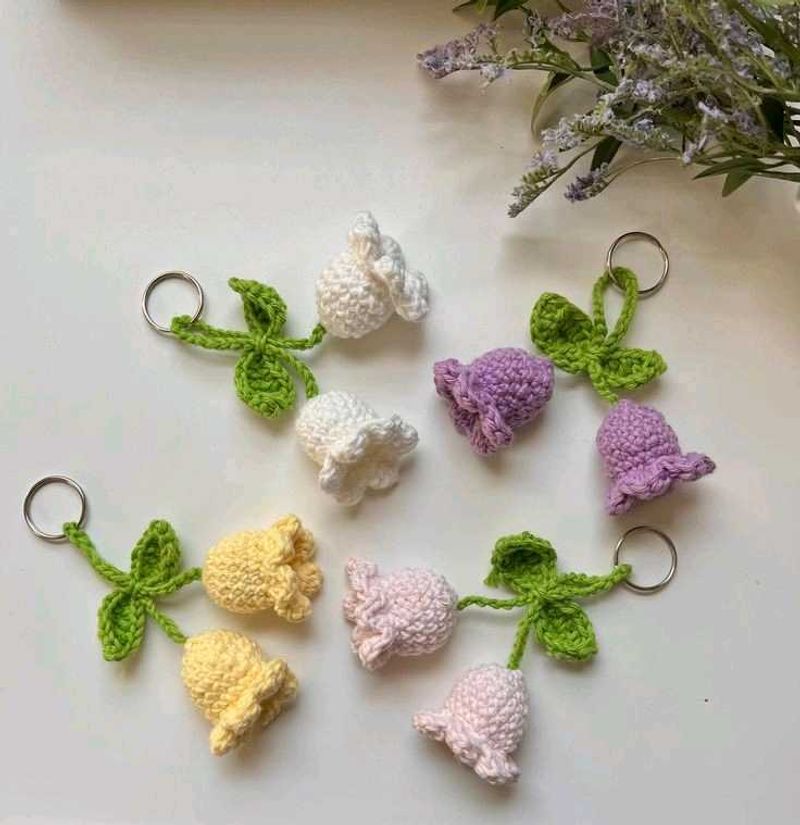 !! PRICE DROP !! Crochet Flower Keychains