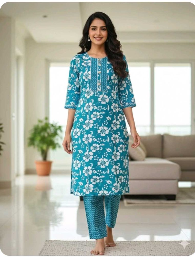 Floral Print Kurta Set