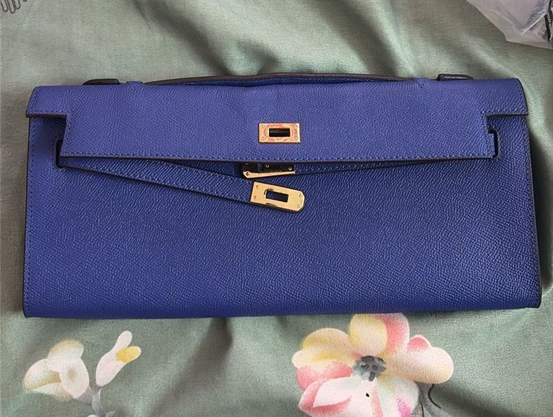 Hermes long wallet Epsom leather with gold toned h