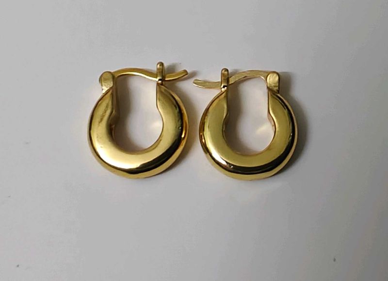 Mini Chunky Gold Hoop Earrings