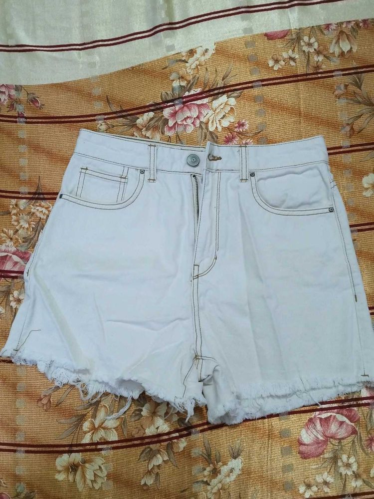 White Denim Shorts