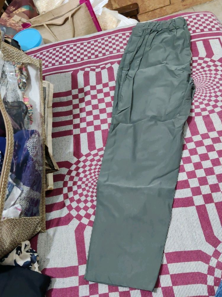 Olive Green Nylon Pants