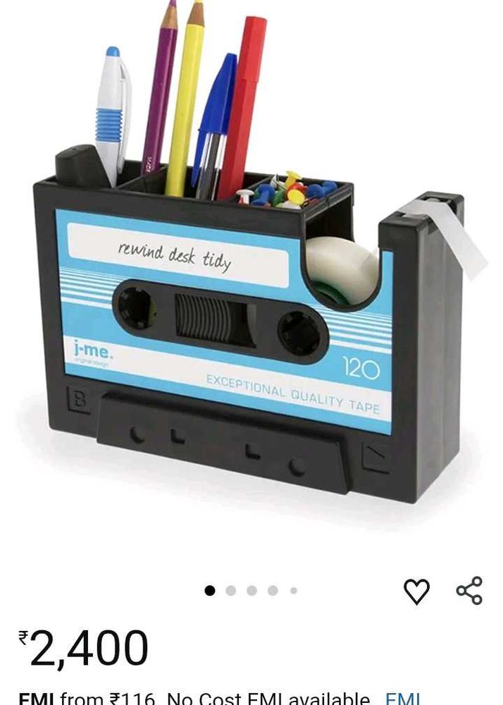 Retro Cassette Tape Desk Organizer with pen holder