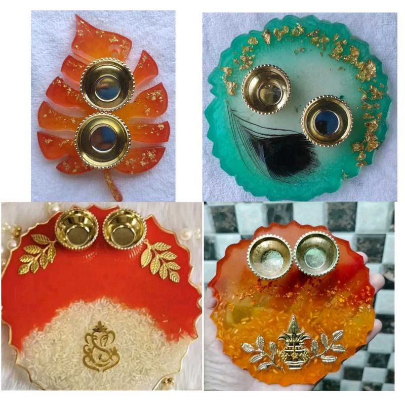 NEW - Resin Pooja Thali (4 Designs)