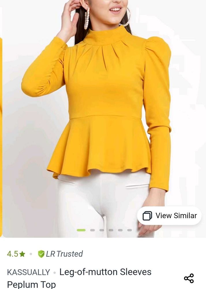 Stylish Yellow Peplum Top from Lime Road
