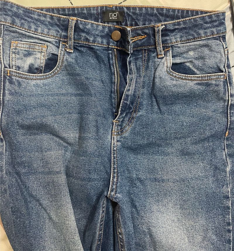 Flared Blue Denim Jeans