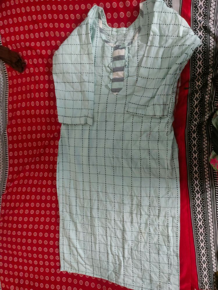 cyan kurta for daily college styling