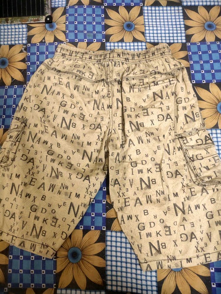 Letter Print Cargo Shorts
