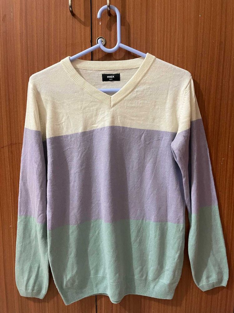 Max Colorblock V-Neck Sweater Top