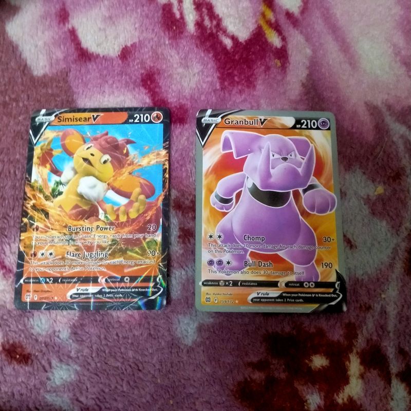 2 Rare Pokemon V Cards