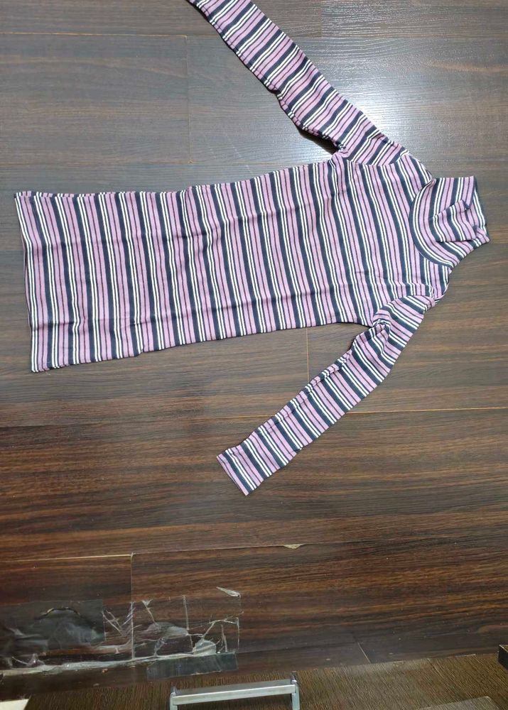 Striped Turtleneck Top