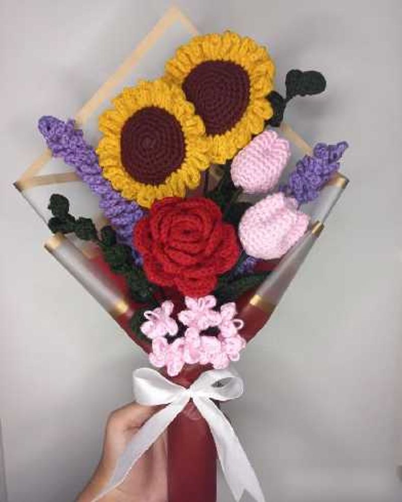 Handmade Crochet Flower Bouquet