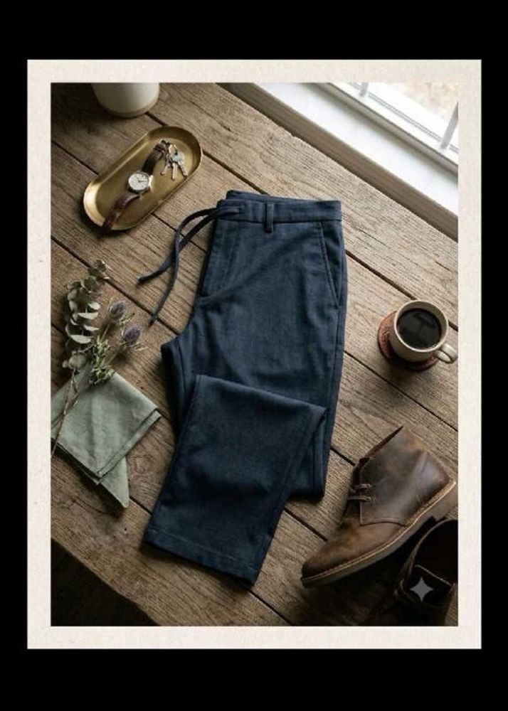Men's Dark Blue Casual Chinos