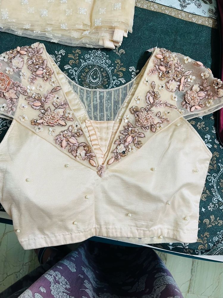 Embellished Cream designer lehnga