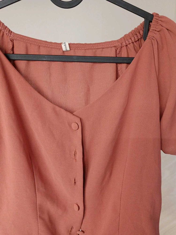 Chic V-Neck Button-Up Blouse