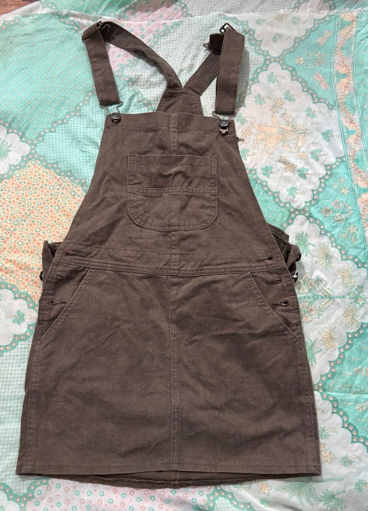 Brown Corduroy Pinafore Dress