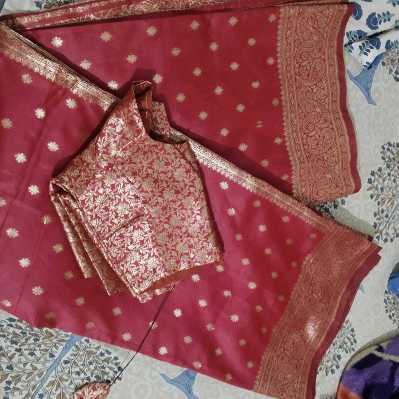 Elegant Red Banarasi Silk Saree