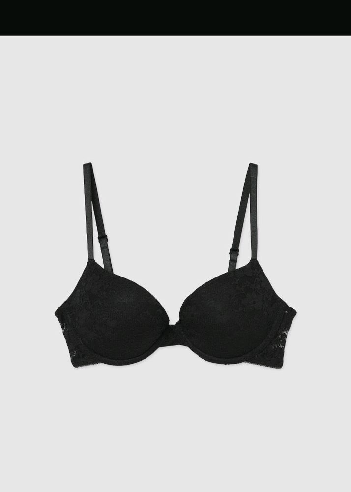 Branded Lace Push Up Bra Ultrablack 32 A