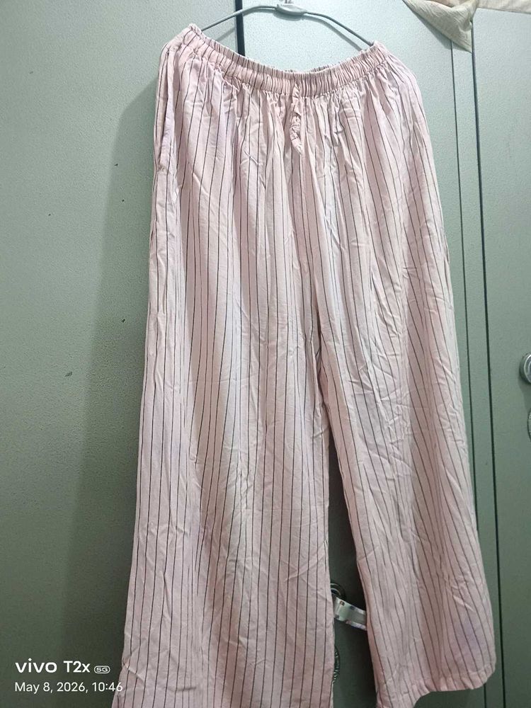 Pink Striped Palazzo Pants