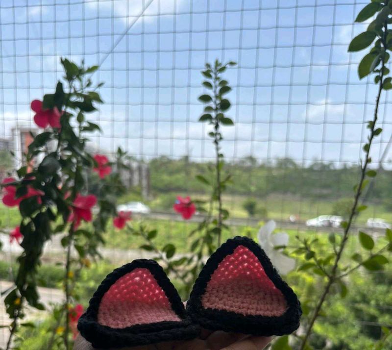 Cute Crochet Cat Ear Hair Clips