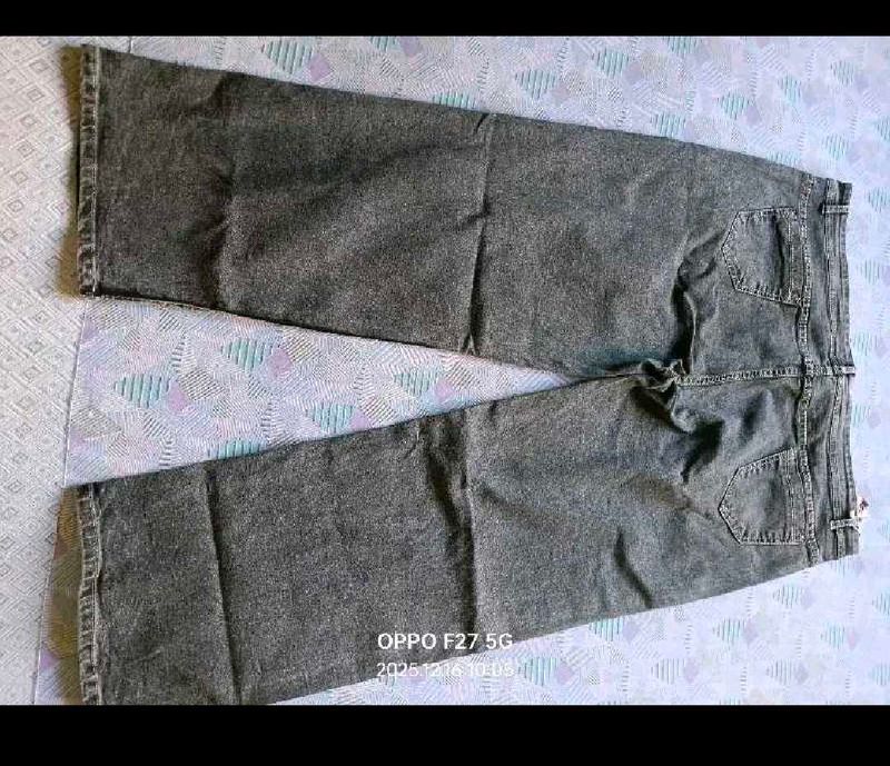 Grey Wide Leg Jeans