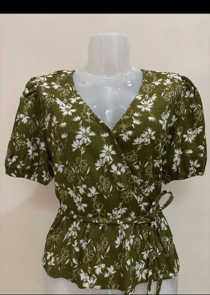 Floral Wrap Blouse