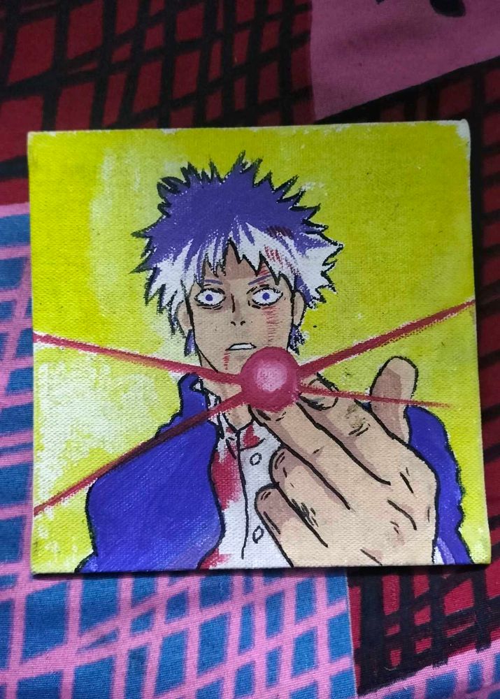 gojo painting on 6x6 canvas