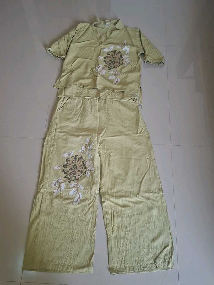 Light Green Embroidered Kurta Set