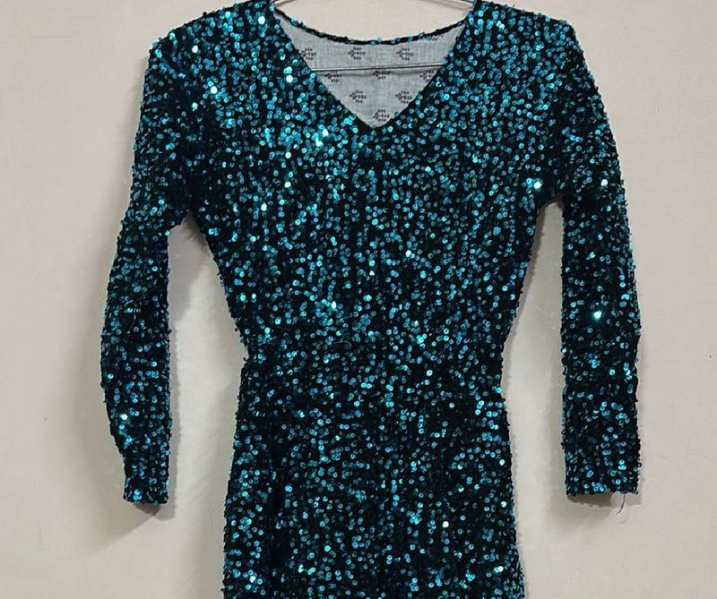 Sequinned Bodycon Dress, Fishtail Shape