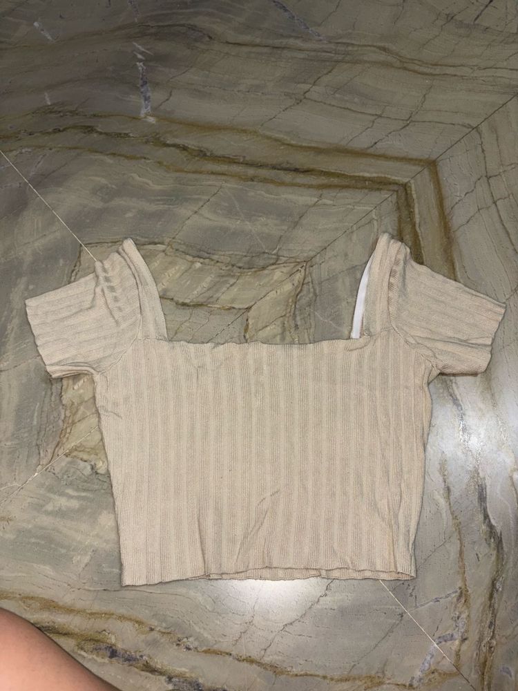 Ribbed Square Neck Top