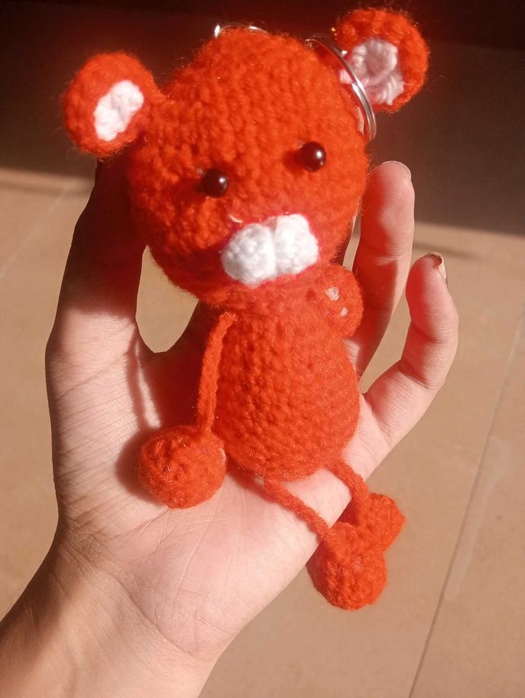 Handmade Crochet Bear Keychain