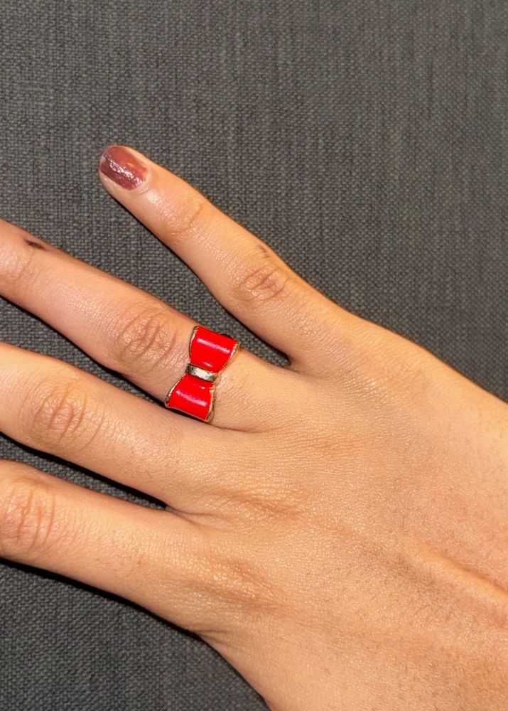 Cute Red Bow Ring